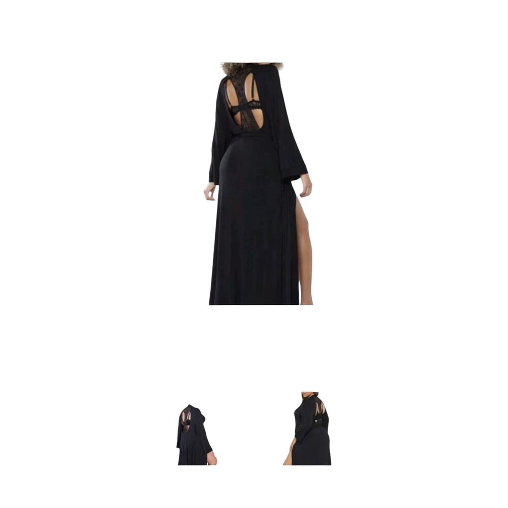 Women's Savage X Fenty Black Lace Robe Long  Size XL NWT